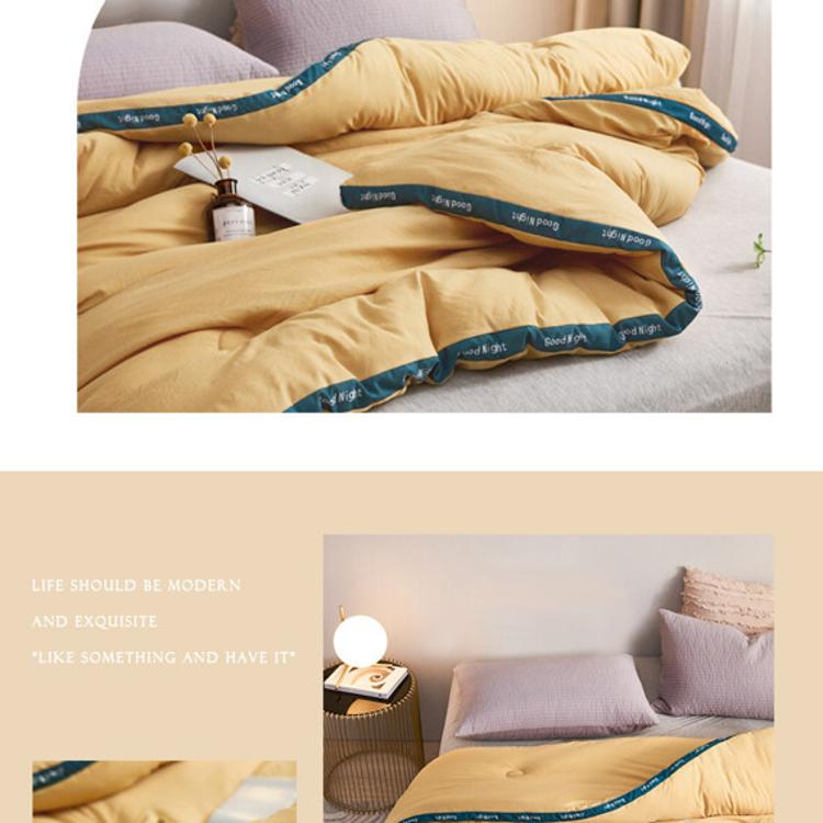 【沐眠居家】時尚撞色風格包邊可水洗羽絲絨冬被 (150x200cm)多色任選