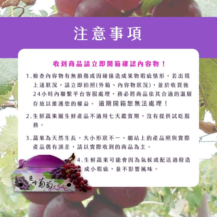 【雪莉朵辣嚴選】巨峰葡萄 5-6串/5斤±5%/盒