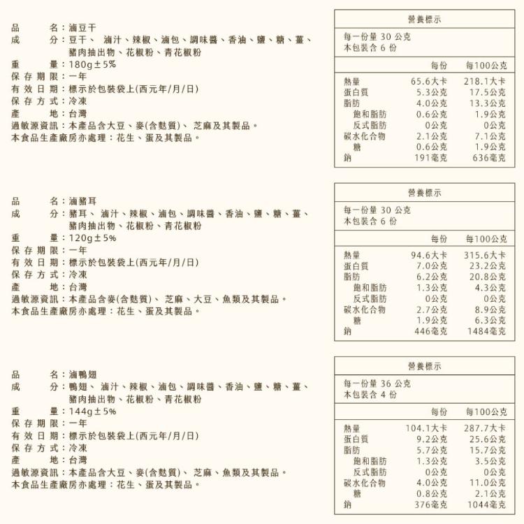 亞緻餐飲【天香樓mini】天香小滷系列五入組
