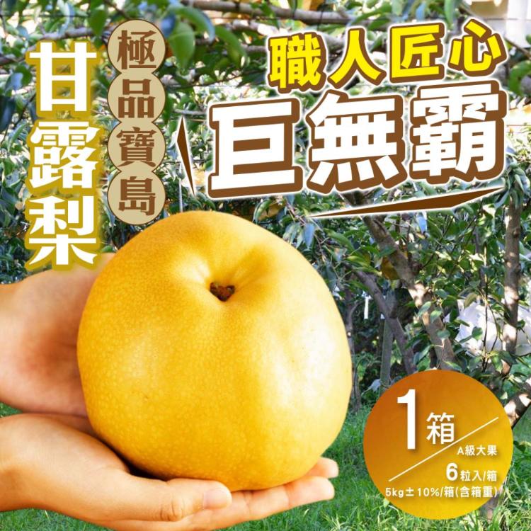 【雪莉朵辣嚴選】寶島甘露梨 A級大果-5公斤箱（六粒裝）