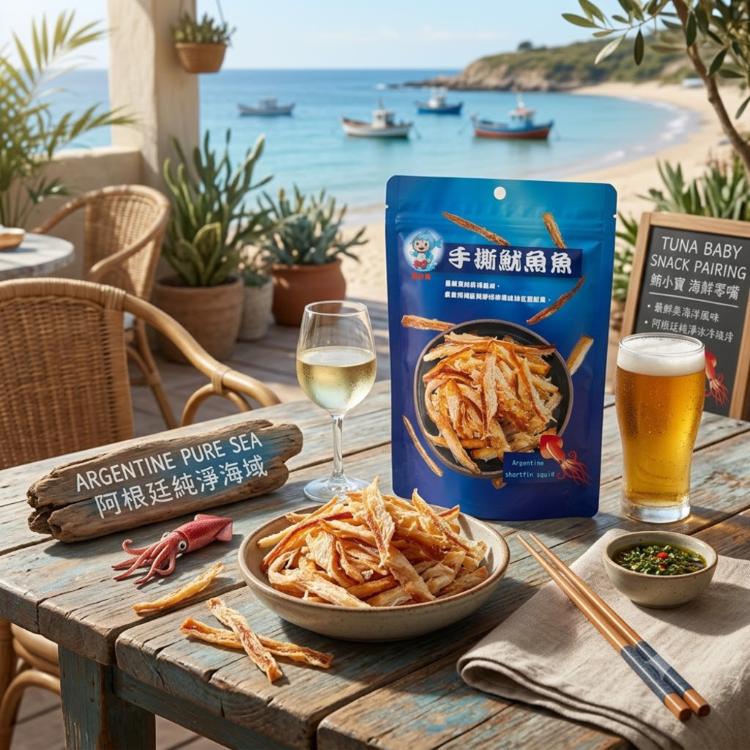 【鮪小寶】 手撕魷魚條100g/包 (附芥末粉包)