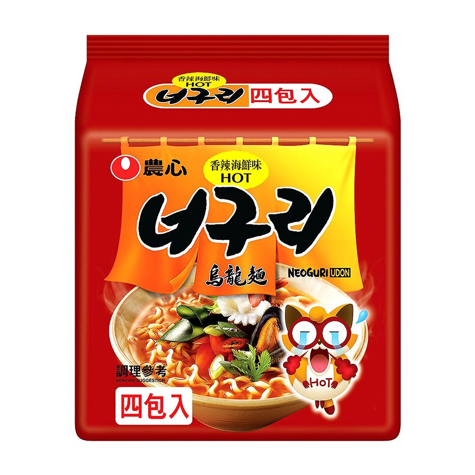 香辣海鮮味，香辣海鮮味，乌能麵，調理參考，四包入。