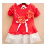 韓版甜美花朵連身紗裙洋裝