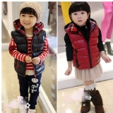 亮面連格帽馬甲背心