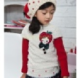 韓單~喜氣女孩套裝．上衣+裙子．110cm 特價：$290