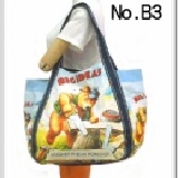 日系彩色大帆布袋 購物袋 側背袋 補習袋 旅行袋 媽媽袋(磁扣開口) NO.B3