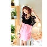 2012女裝新款夏季女款韓版大碼新款 複古蕾絲拼接串珠雪紡+49元送細肩內搭 特價：$100