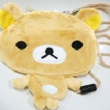 日本拉拉熊可掛零錢包 背面可放卡片-長18cm寬15cm繩長45cm