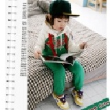 BABY童裝－韓國百搭英文字母連帽T套裝 (1)綠 出清特賣會
