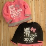 BABY童裝－蝴蝶結上衣 毛圈加厚保暖款 (2)