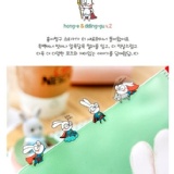 可愛大眼鏡兔子貼紙