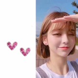 K香港正生 粉戀愛心耳環