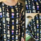 K151 側面美女圖案雪紡上衣