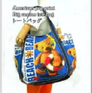 風行日本美式POP風格大帆布袋,環保袋, 購物袋, 側肩袋, 書包, 媽咪袋.