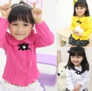 BABY童裝－韓國甜美氣質花朵襯衫