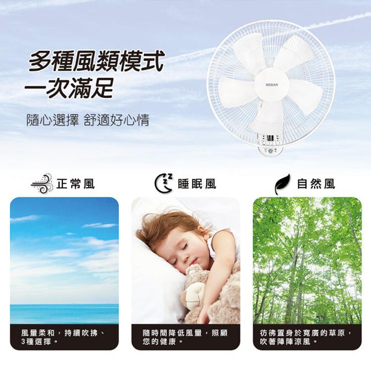 【禾聯HERAN】14吋電子遙控壁掛扇 HLF-14CH52A