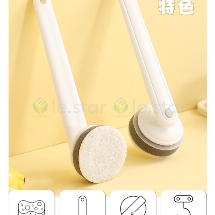 FaSoLa 長柄海綿可替換式鍋刷組-鍋刷替換棉4入/組