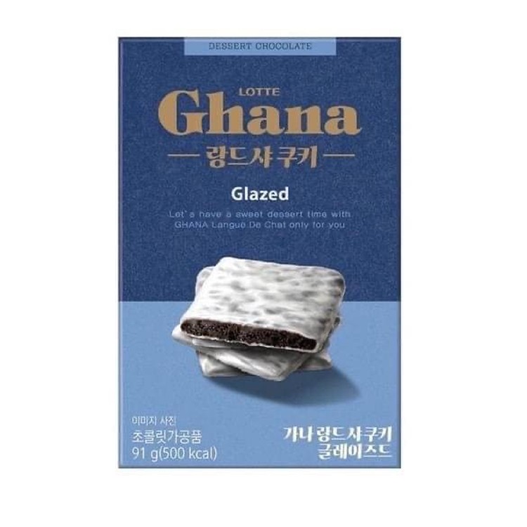 韓國LOTTE GHANA 白/黑巧克力 餅乾91g
