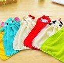 繽纷糖果色超柔珊瑚絨卡通擦手巾