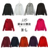 《《JJS》》【特價品】秋日‧JJS獨家自訂款連帽內刷毛拉鍊外套(M-L) 特價：$190