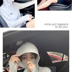 冰絲防曬連帽外套~白色