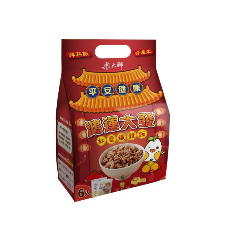 鴻運大發-常溫熟飯 紅藜纖穀飯 (袋裝6入｜180g/包)