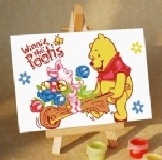 F23-小豬與維尼-DIY數字彩繪油畫套組（小-含畫架）