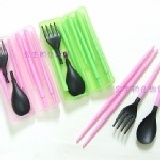 《公主的化妝間》時尚餐具組合攜帶式折疊環保餐具三件組 (附盒) 特價：$49