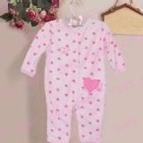 ☆可愛屋童衣舖☆【WB048】美單愛心刺繡搖粒絨長袖連身衣 3-12M 特價：$195