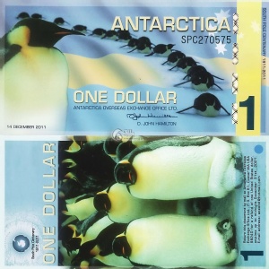 南極 1 元 ◆ 企鵝鈔票 2011年 ◆ 限量 ◆絕版