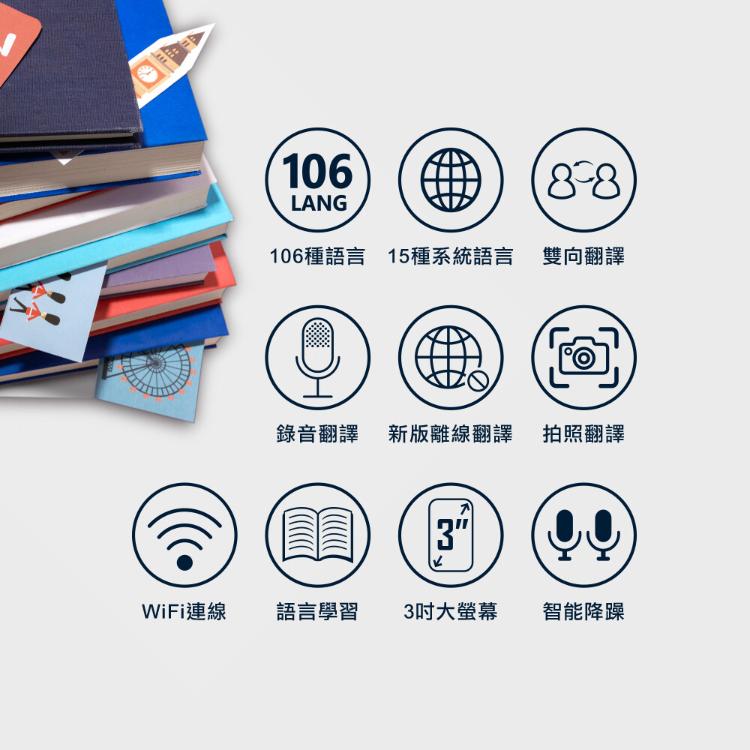 Abee 快譯通 雙向即時智能口譯機 VT330(106種語言/離線/拍照/錄音翻譯)