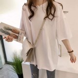 韓版牛奶絲寬鬆顯瘦純色T(白)