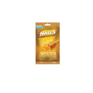 美國Halls (蜂蜜+檸檬口味) 清涼喉糖 40 顆
