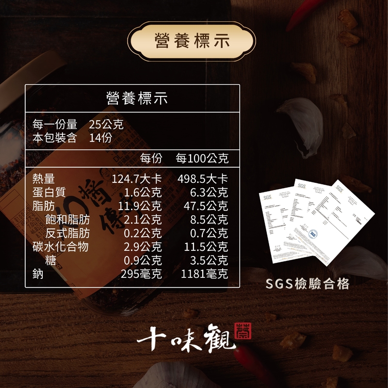 每100克，營養標示，營養標示，每一份量 25公克，本包裝含 14份，(白芝麻、精，每100公克，蛋白質，124.7大卡，1.6公克，498.5大卡，6.3公克，11.9公克，47.5公克，飽和脂肪，反式脂肪，2.1公克，8.5公克，0.2公克，0.