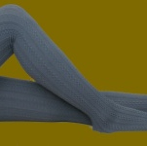 螺紋褲襪-灰色
