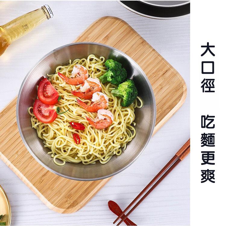 【CityStar】不鏽鋼304加厚雙層斗笠拉麵碗 (24cm)