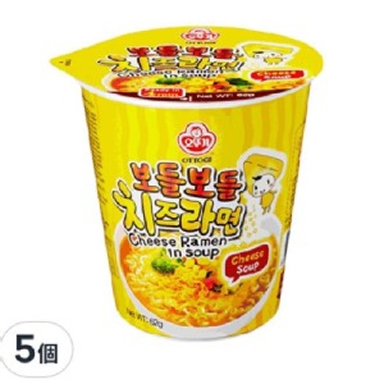 OTTOGI 不倒翁 起司湯杯麵 62g 一組5杯