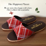 經典系列-室內拖鞋 - 靜音抗滑皮拖 - 格趣- 紅