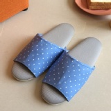 台灣製造-療癒系-舒活布質室內拖鞋-K-水藍圓點