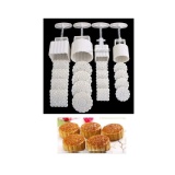 中秋節 手壓式彈簧月餅模具/餅乾壓模/手工皂壓模 月餅套組 4件套組+16個花片 50克 100克