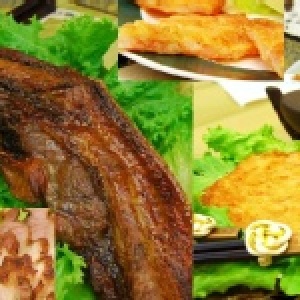 黑胡椒鹹豬肉+蝦餅