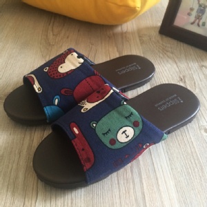台灣製造-兒童室內拖鞋-小熊嘉年華(藍)