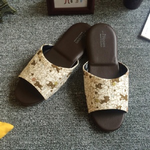 品味系列-橡膠抗滑鞋底-室內拖鞋-豐華-貓咪嬉遊(米)