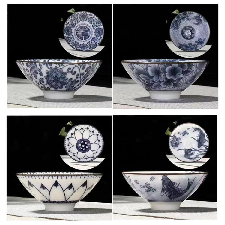 【CityStar】青花滿彩陶瓷功夫茶杯6件組