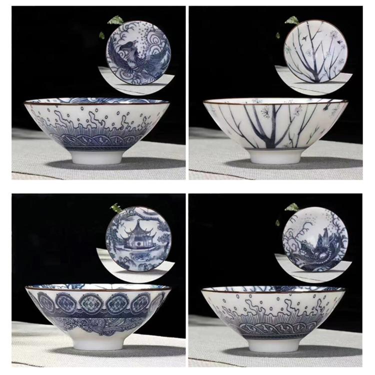 【CityStar】青花滿彩陶瓷功夫茶杯6件組