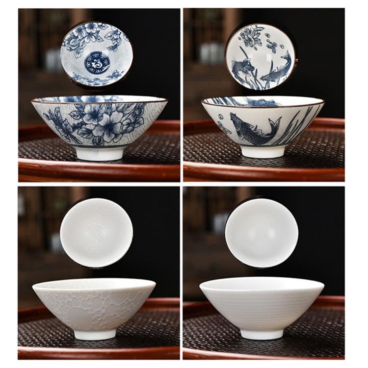 【CityStar】青花滿彩陶瓷功夫茶杯6件組