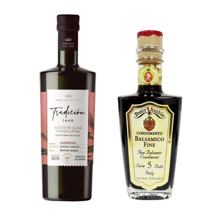 【合購優惠】蘇爾貴族｜阿爾貝吉納．特級初榨冷壓橄欖油+老橋．陳年5桶次巴薩米克葡萄醋