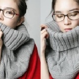 6004 韓國百搭保暖秋冬圍巾/圍脖 灰色