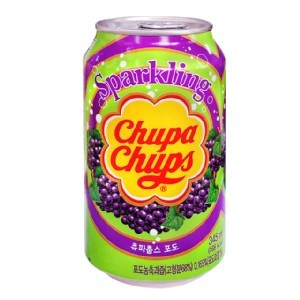 【韓國加倍佳】Chupa Chups 葡萄風味汽水(345ml*8入)