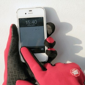 [原裝正品] WINDSTOPPER升級版蜂窩式掌心止滑觸控手套-玫紅色